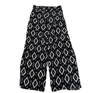 Metaphor Black & White Ikat Print Culotte Pants  Size XL